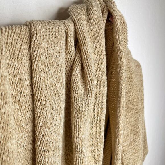 Calypso St. Barth Camel Knit Long Open Waterfall Cardigan Duster Sweater Vest Sm - Picture 5 of 13